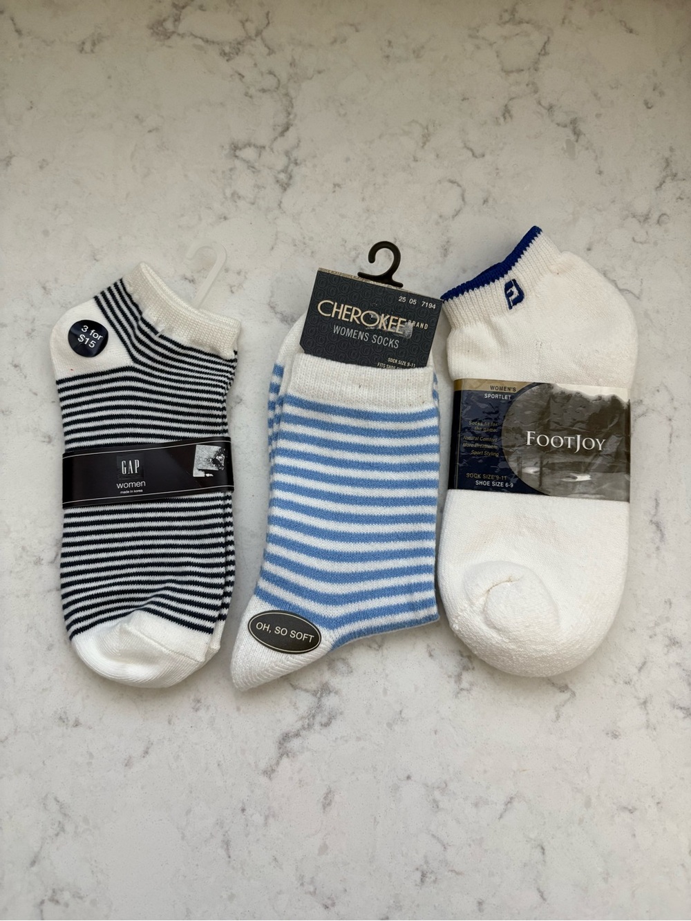 FootJoy, Gap and Cherokee Blue and White Socks